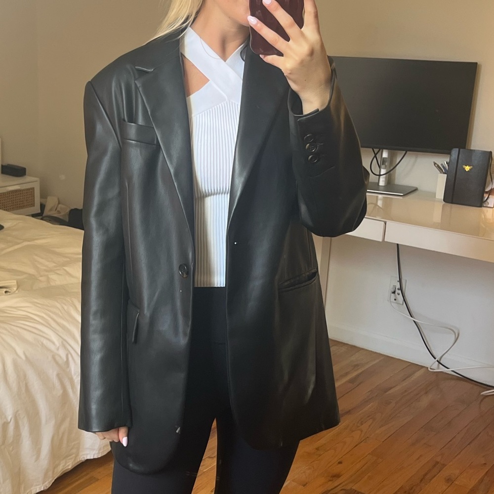 Black Leather Blazer